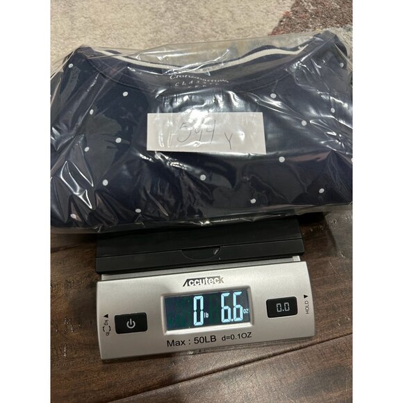 Croft & Barrow Womens Polka Dot Classic Long Sleeve Tee Size S Navy Cotton - Picture 10 of 10